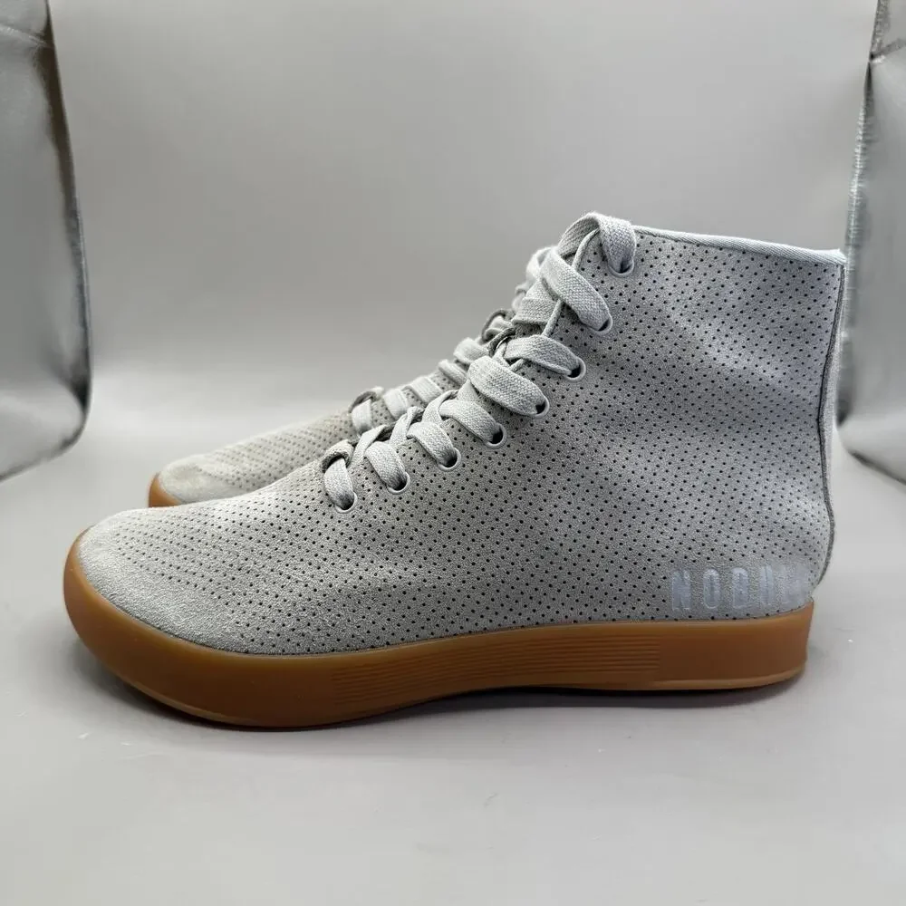 NOBULL Trainer High Top Shoes Womens Size 7 Gray Suede Gum Crossfit Sneakers